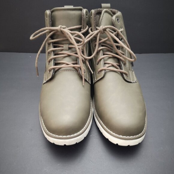 George Men's Size 12 Everyday Comfort Faux Leather Taupe / Brown Ankle Boots - Picture 4 of 8